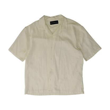 White Polka Dot Short Sleeve Button Down