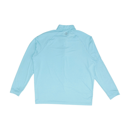 Blue Solid 1/4 Zip Pullover