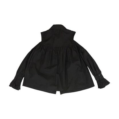 Black Solid Button Down