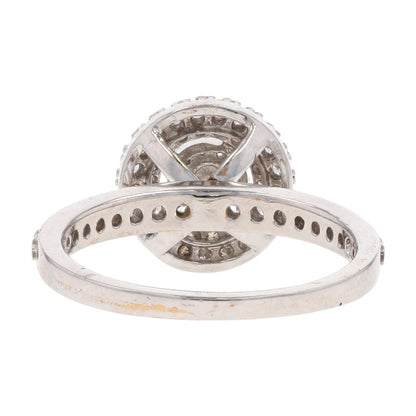 14K White Gold Diamond Triple Halo And Shank Engagement Ring