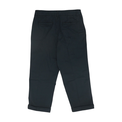 Black Solid Chino Capris