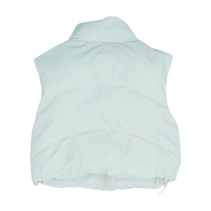 Cream Solid Active Vest