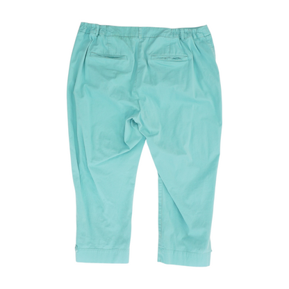 Turquoise Solid Chino Capris