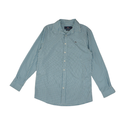 Blue Plaid Long Sleeve Button Down