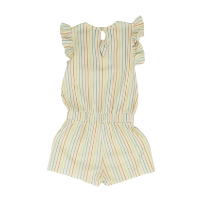 White Striped Short Sleeve One-Piece
