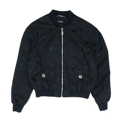 All Over Logo Black Bomber Jacket