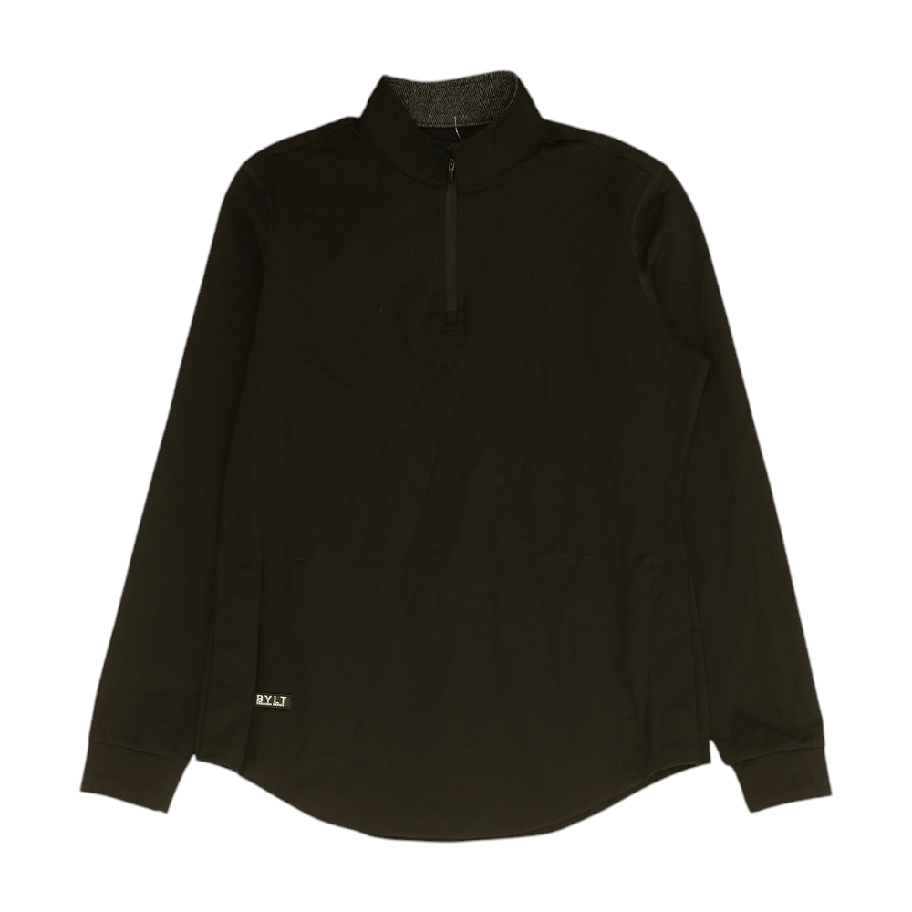 Black Solid 1/4 Zip Pullover