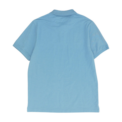 Blue Solid Short Sleeve Polo