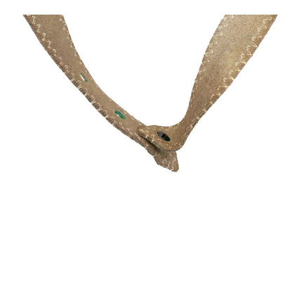 Leather With Beads And Brass Pendant Necklace