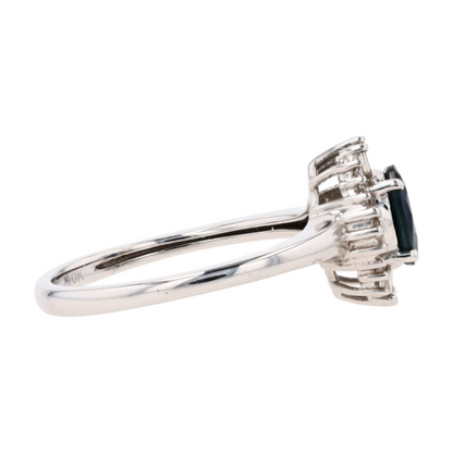 1 ctw 10K White Gold Sapphire Fashion Ring