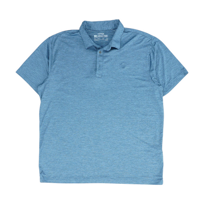 Blue Solid Short Sleeve Polo