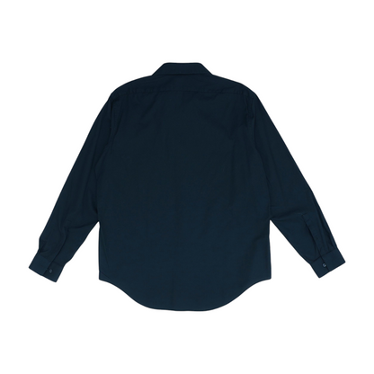 Black Solid Long Sleeve Button Down