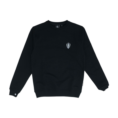 Black Solid Sweatshirt Pullover