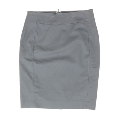 Gray Solid Midi Skirt