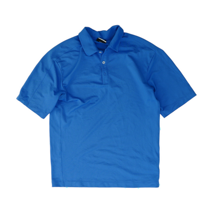 Blue Solid Short Sleeve Polo