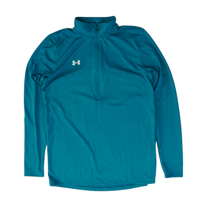 Blue Solid 1/4 Zip Pullover