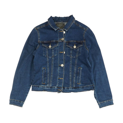 Blue Solid Denim Jacket