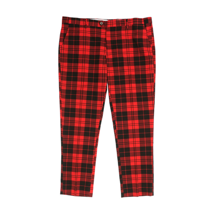 Red Plaid Slim Pants