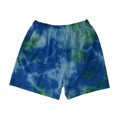 Blue Tie-Dye Active Shorts