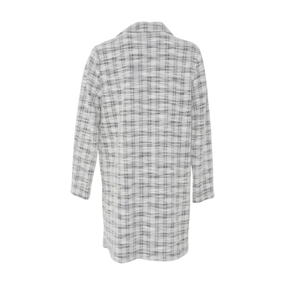 Gray Plaid Cardigan Sweater