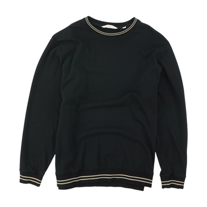 Black Solid Sweatshirt Pullover