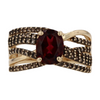 14K Yellow Gold Garnet Fashion Ring