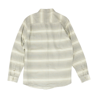 Beige Striped Long Sleeve Button Down