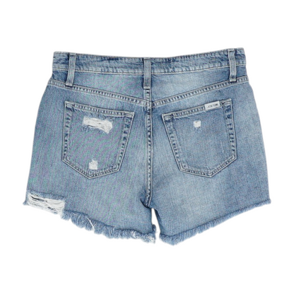Blue Solid Denim Shorts