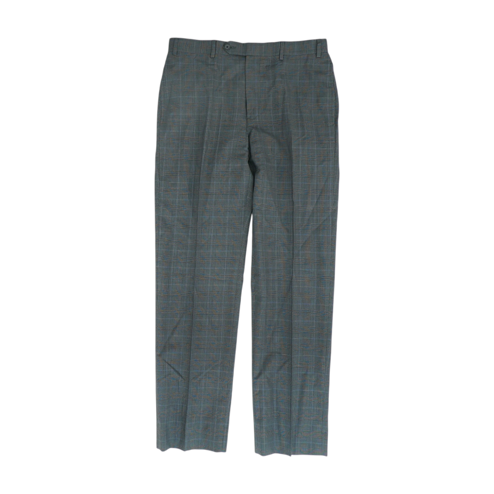 Gray Plaid Regular Pants