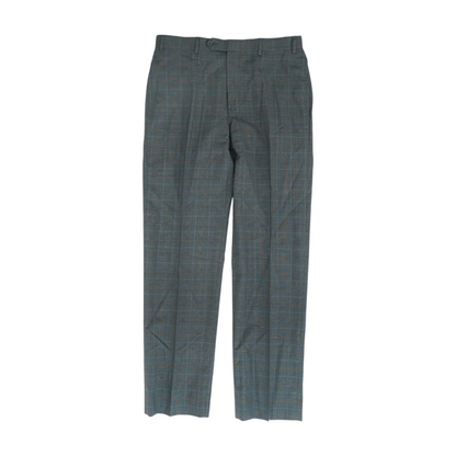 Gray Plaid Regular Pants