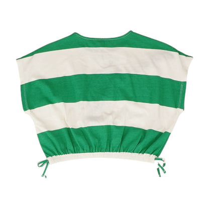 Green Solid Short Sleeve Blouse