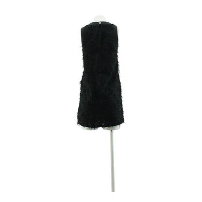 Black Solid Midi Dress