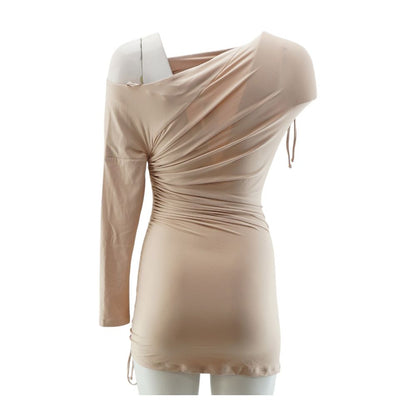 Nude Solid Mini Dress