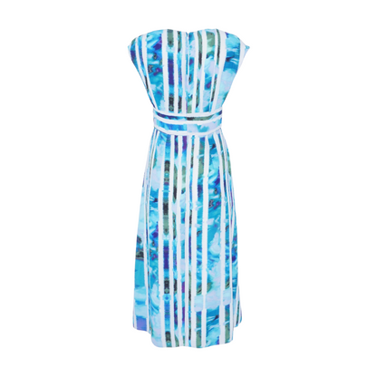 Blue Striped Midi Dress