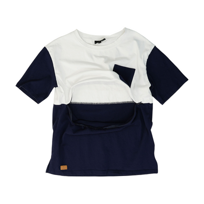 Navy Maternity Color Block T-Shirt