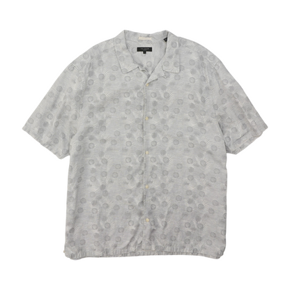 Gray Polka Dot Short Sleeve Button Down