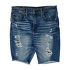 Blue Solid Denim Shorts