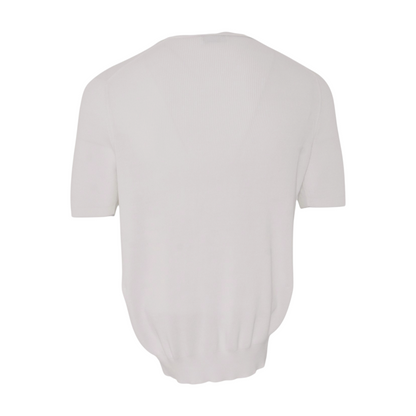 White 100% Cotton Solid Short Sleeve Polo