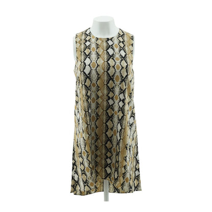 Tan Animal Print Midi Dress