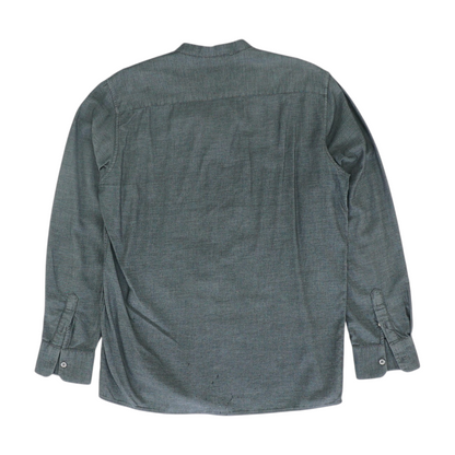 Gray Solid Long Sleeve Button Down