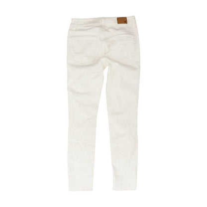 White Solid Skinny Leg Jeans