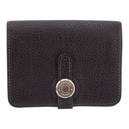 Purple Dogon Coin Pouch Card Holder in Togo Leather