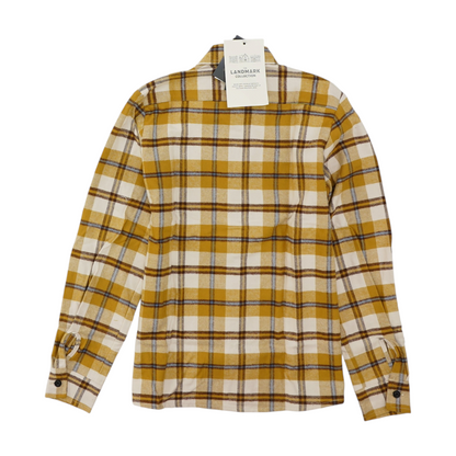 Gold Plaid Flannel Button Down