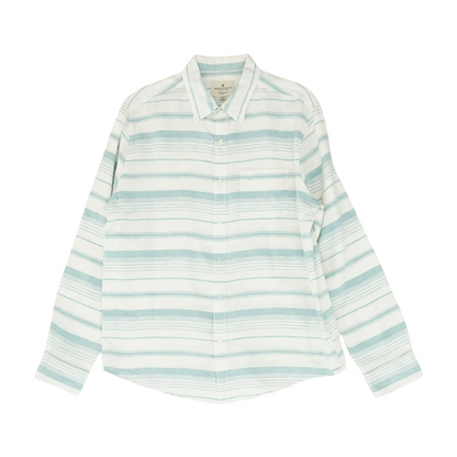 White Striped Long Sleeve Button Down