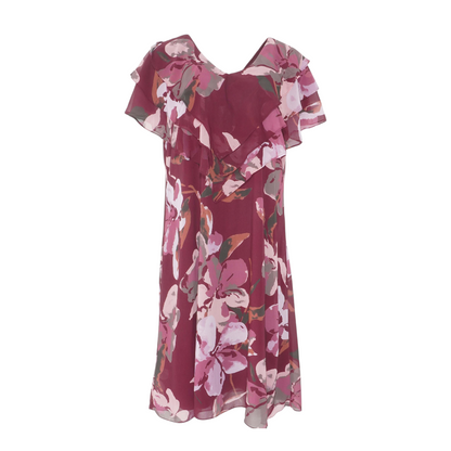 Burgundy Floral Midi Dress