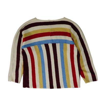 White Striped Pullover Sweater