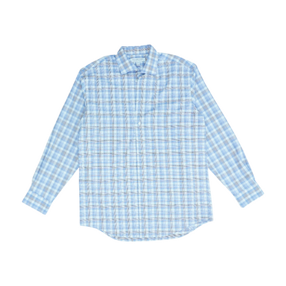 Blue Plaid Long Sleeve Button Down