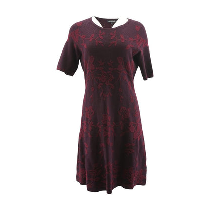 Burgundy Solid Midi Dress