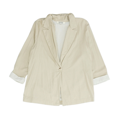 Beige Solid Blazer