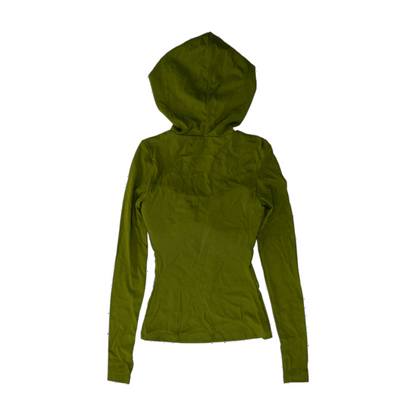 Green Solid Hoodie Pullover